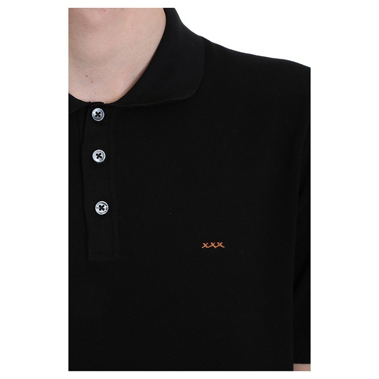 ermenegildo zegna(杰尼亚) 19年春夏 黑色棉质男士短袖polo衫 意码50