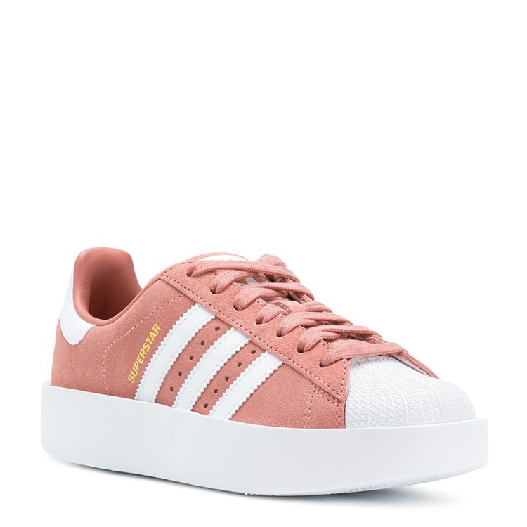 adidas/阿迪达斯 18年春夏 平底鞋 女士板鞋/休闲鞋 三条杠 绑带 粉色