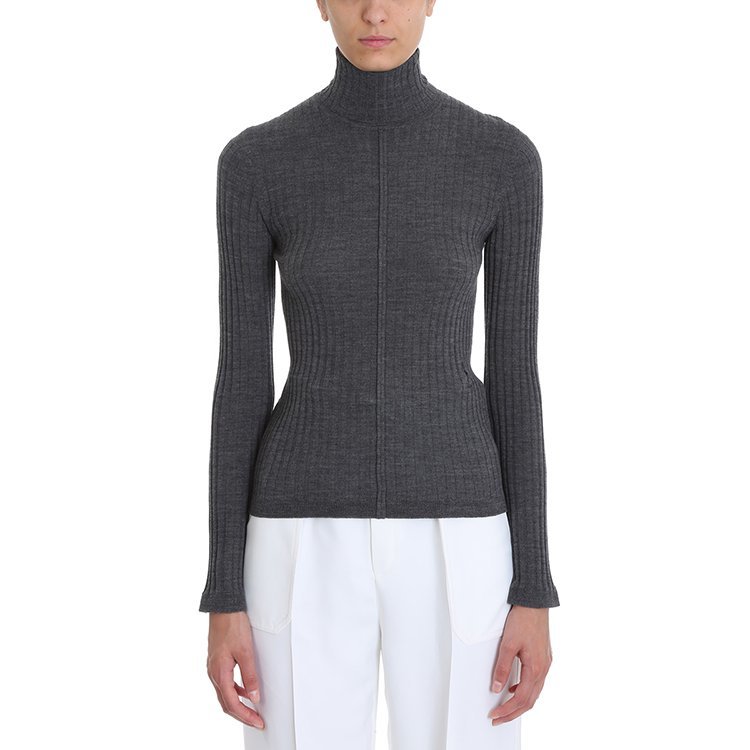 克洛伊/chloe 18年秋冬 女士 高领 修身 灰色 女士针织衫/毛衣 chc18a