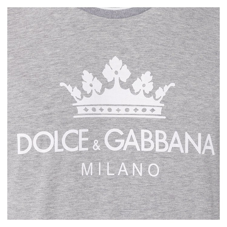 杜嘉班纳/dolce&gabbana 18年秋冬 男士 皇冠 字母 灰色 男士短袖t恤