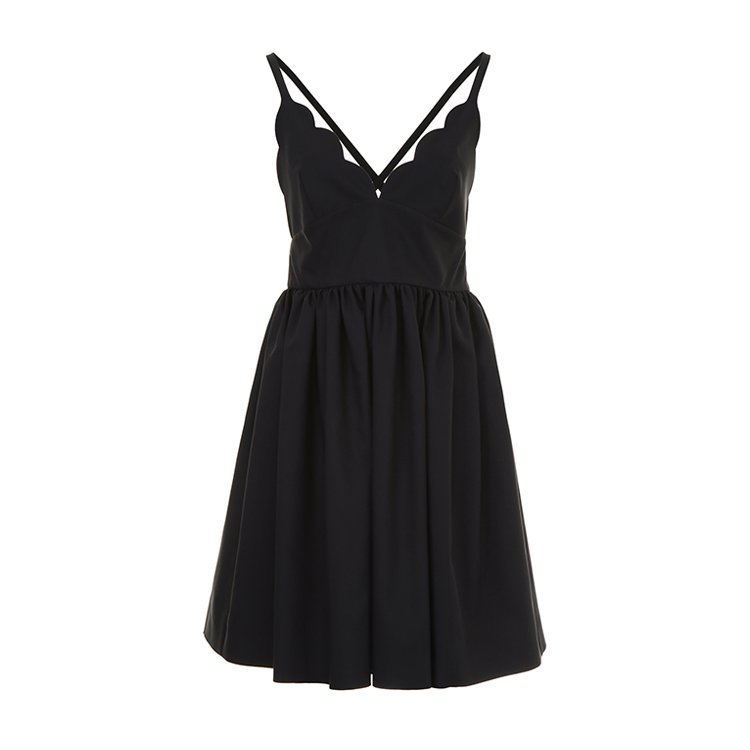 缪缪/miumiu 18年秋冬 女士 吊带裙 花边 礼服裙 黑色 女士连衣裙 mf