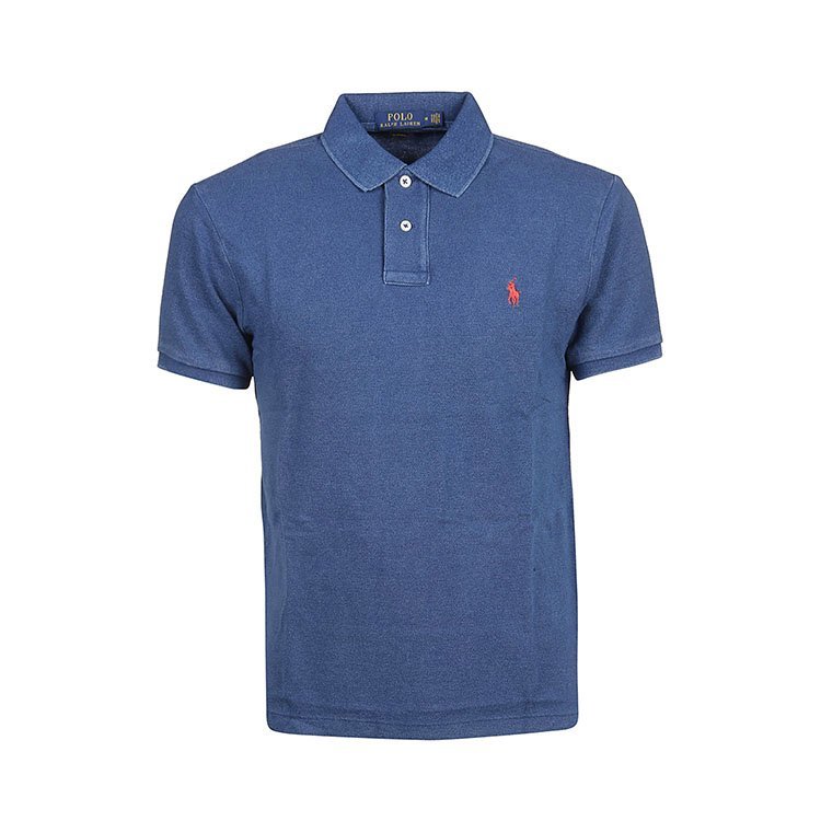 ralph lauren(拉夫劳伦) 蓝色棉质红标男士短袖polo衫 xxl