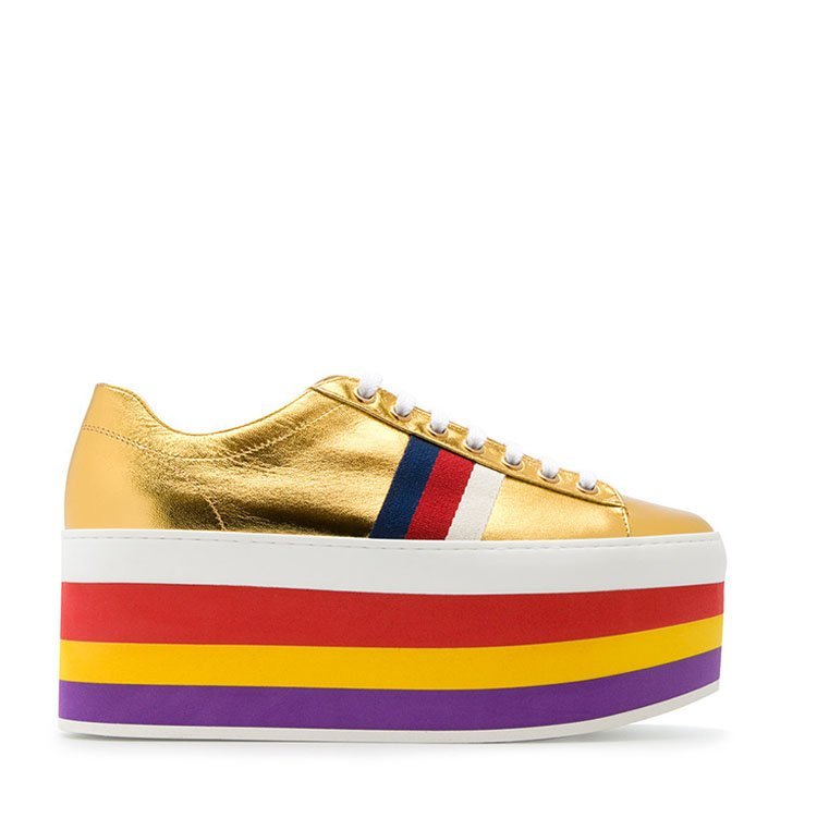 古驰/gucci 17年秋冬 时尚 女士 金色 松糕鞋 474538b8bk08068