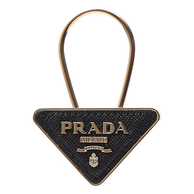 prada(普拉达) 黑色三角标logo钥匙扣